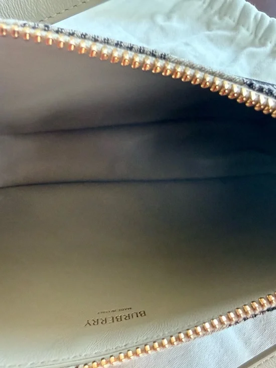 Burberry Black & Cream Check Canvas Crossbody Bag with Blue Accent - Picture 8 of 14